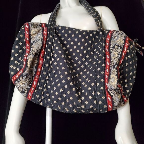 Vera Bradley Black, Gray, & Red Duffle Bag - Picture 4 of 7